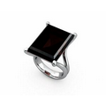 Emerald Cut Sterling Silver Ring